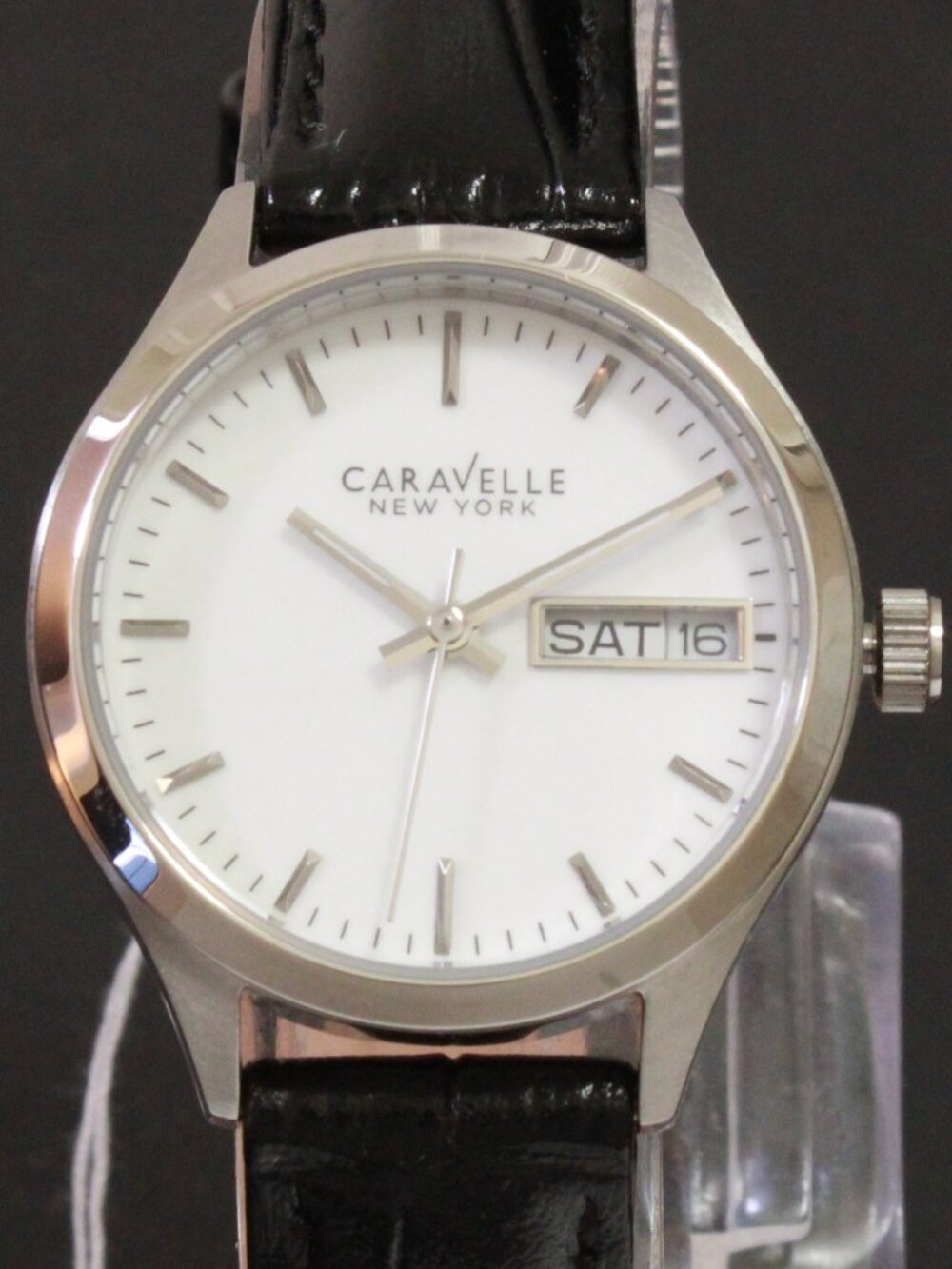 Caravelle New York by Bulova Ladies Dress Watch White Dial Raised Indices 30mm - Picture 6 of 9
